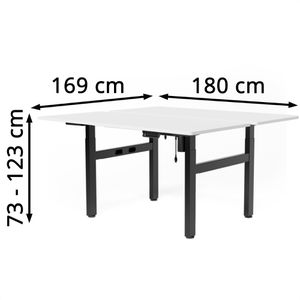 Produktbild für Schreibtisch FlexiSpot EH1B, Doppelarbeitsplatz, weiß/schwarz