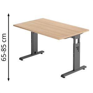 Produktbild für Schreibtisch Hammerbacher O-Serie, eiche / graphit