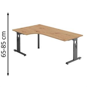 Schreibtisch Hammerbacher O-Serie, asteiche / graphit