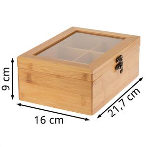 Produktbild für Teebox Kesper 58902, für Teebeutel, braun, aus Bambus