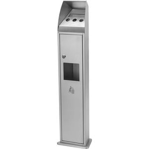 Produktbild für Aschenbecher TKG Block, silber, für Outdoor, mit Dach