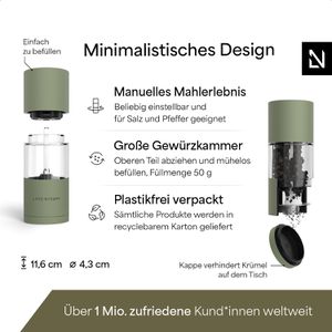 Produktbild für Gewürzmühle LARS-NYSØM Sjael Sage Green, Höhe 11,6 cm