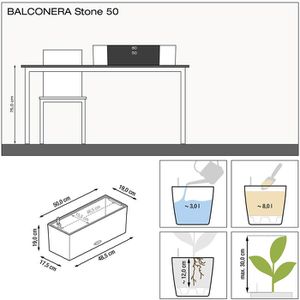 Produktbild für Blumenkasten Lechuza BALCONERA Stone 50, steingrau