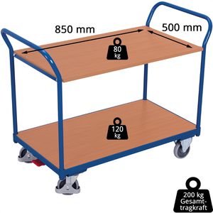 Produktbild für Tischwagen VARIOfit sw-500.502, aus Metall &amp; Holz