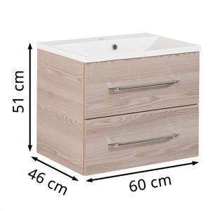 Produktbild für Waschtisch Fackelmann B.clever 82903, hängend, esche