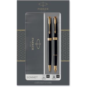 Produktbild für Schreibset Parker Sonnet Black Lacquer G.C. 2093371, 2-teilig