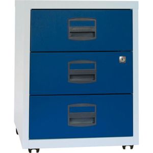 Produktbild für Rollcontainer Bisley-Home PFA, aus Metall, lichtgrau / blau