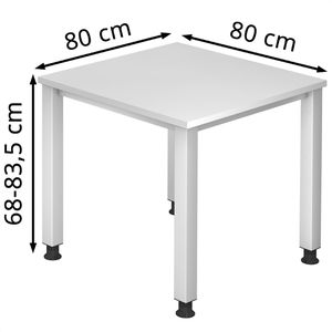 Produktbild für Schreibtisch Hammerbacher Q-Serie, weiß / silber