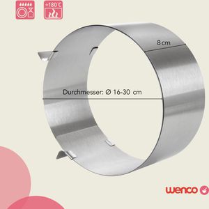 Produktbild für Tortenring wenco 555005, backofenfest, aus Edelstahl