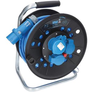Produktbild für Kabeltrommel Kalle-das-Kabel Camping H07BQ-F in blau, 25 m