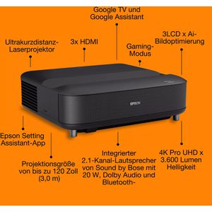 Produktbild für Beamer Epson Lifestudio EH-LS670B, V11HB82140, Laser, 4K UHD