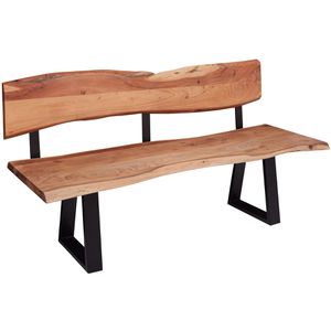 Wohnling Sitzbank WL5.638, Holz, 160 x 60 cm, braun, mit Lehne