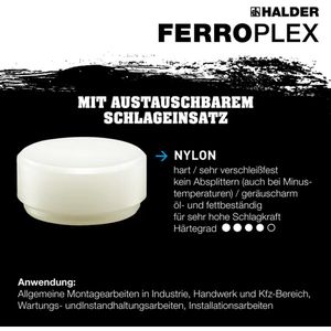 Produktbild für Schonhammer HALDER FERROPLEX, 3677.030, Kopf-Ø 30mm