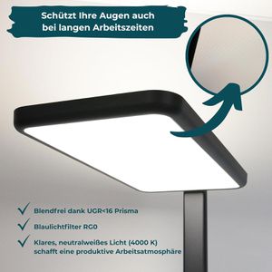 Produktbild für Stehlampe Luxula LX700190, LED, schwarz, 198 cm