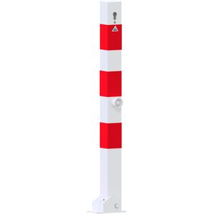 Produktbild für Absperrpfosten Schake 470FUZB+2, 2 Ösen, rot/weiß, aus Metall