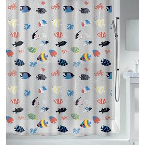Produktbild für Duschvorhang Spirella Anti-Schimmel Fish, 180 x 200 cm