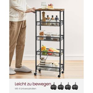 Produktbild für Nischenregal Songmics LRC035B01 schwarz mit Rollen