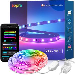 Produktbild für LED-Streifen Lepro S1 Smart KI, dimmbar, weiß + RGB