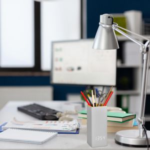 Produktbild für Stiftehalter TFA CLOCCO DESK 60.2041, mit Uhr