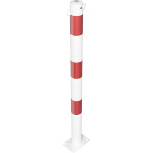 Absperrpfosten Schake 460PB/2, 2 Ösen, rot/weiß, aus Metall