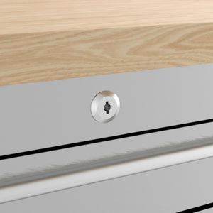 Produktbild für Werkbank Güde GW 5 INOX, silber, mit Rollen