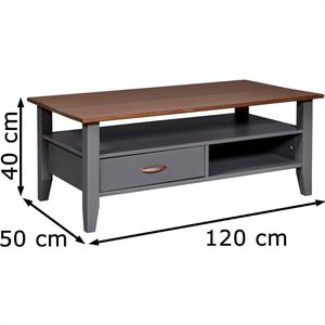 Produktbild für Couchtisch Inter-Link Luzerna 20904290, aus Holz, grau
