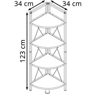 Produktbild für Bücherregal VCM Insasi 4, 919829, schwarz / weiß