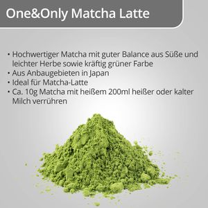 Produktbild für Matcha One&amp;Only Latte, Grünteepulver
