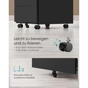 Produktbild für Rollcontainer Songmics OFC064B16, aus Metall, schwarz