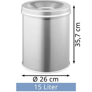 Produktbild für Papierkorb Durable Safe, 330523, silber