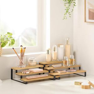 Produktbild für Gewürzregal Songmics KCS016N01, braun / schwarz, mit 3 Etagen
