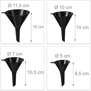 Produktbild für Trichter Relaxdays 10032592, schwarz, 5-teiliges Set