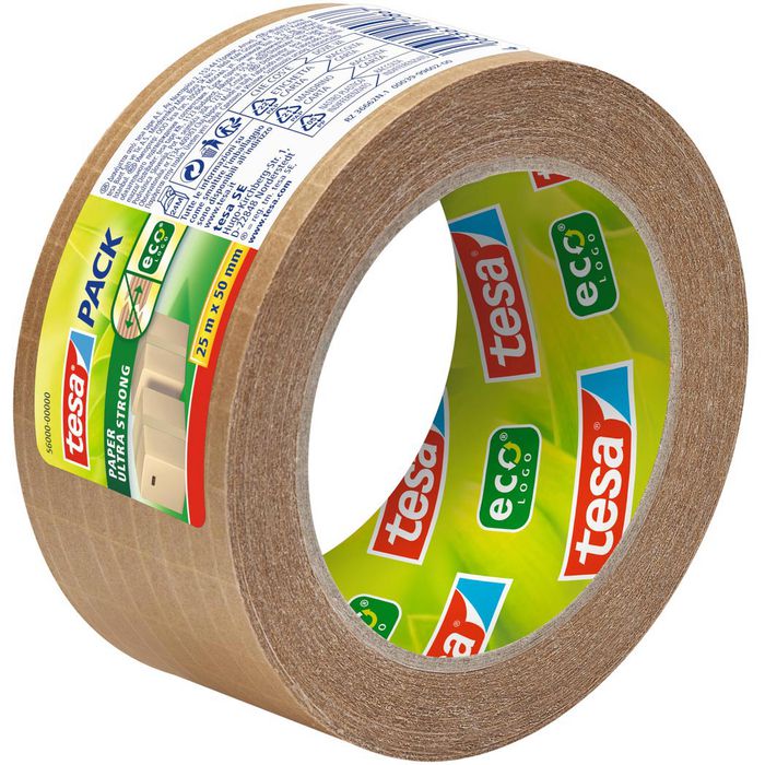 Tesa Packband ecoLogo Paper Ultra Strong, braun, 50mm x 25m