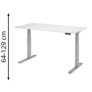 Schreibtisch Hammerbacher XDKB 16, weiß / silber