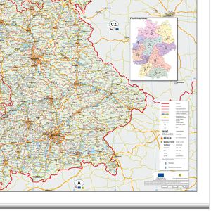 Produktbild für Deutschlandkarte Stiefel Straßenkarte, mit Metallleisten