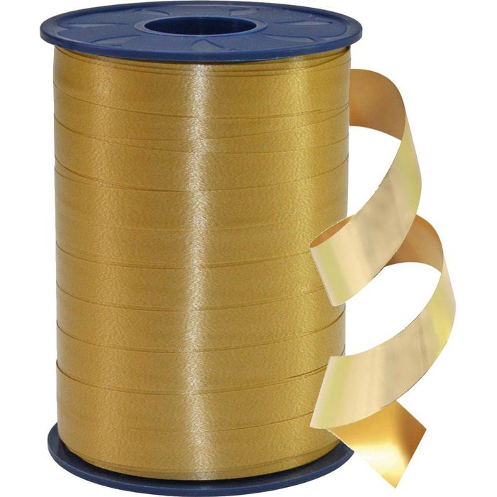 Präsent Geschenkband America, gold, Kräuselband, 10mm x 250m, matt glänzend  – Böttcher AG