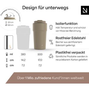 Produktbild für Thermobecher LARS-NYSØM Bevaegelse Taupe Brown, braun