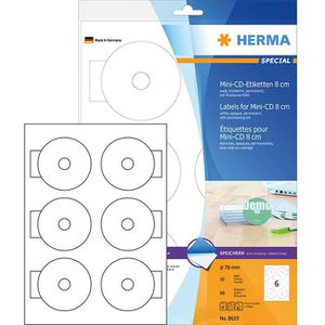 CD-Etiketten Herma 8619 Mini, weiß matt