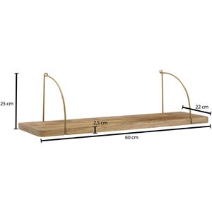 Produktbild für Wandregal Wohnling WL6.595, braun