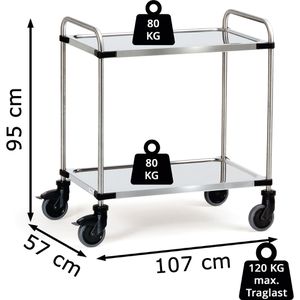 Produktbild für Servierwagen Fetra 5011, silber, aus Edelstahl