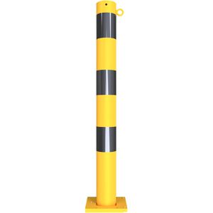 Produktbild für Absperrpfosten Schake 489APBG+1, 1 Öse, schwarz/gelb, Metall