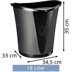 Produktbild für Papierkorb Leitz 5204-00-95, Allura, schwarz