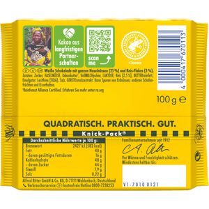Produktbild für Tafelschokolade Ritter-Sport Weisse Voll-Nuss