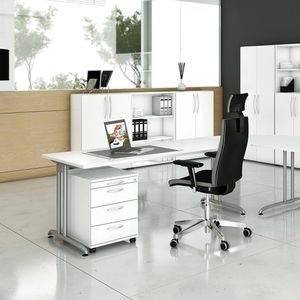 Produktbild für Rollcontainer Hammerbacher B-Serie, Holz, weiß