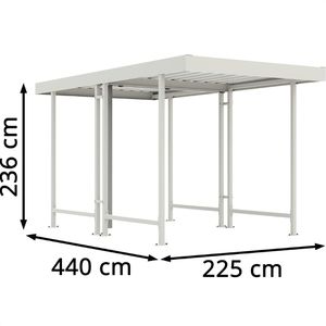 Produktbild für Fahrradunterstand WSM Leipzig L40, grauweiß, aus Metall