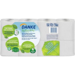 Produktbild für Toilettenpapier Danke natürlich weich &amp; sanft