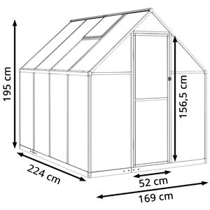 Produktbild für Gewächshaus vidaXL 4005835, 3,79 m² Fläche