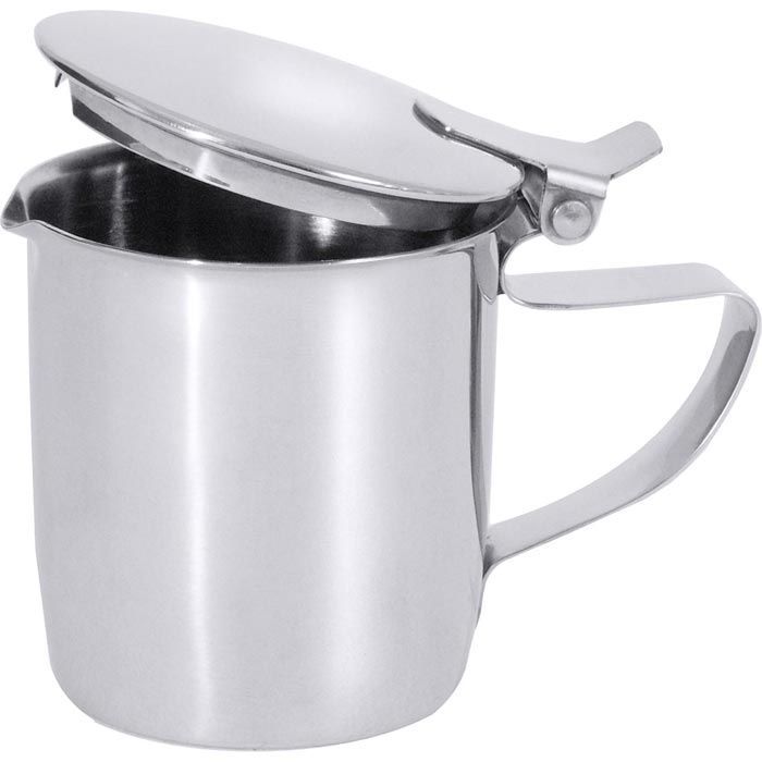Contacto Milchkännchen Sahnegießer, 150 ml, aus Edelstahl, silber, mit Deckel – Böttcher AG