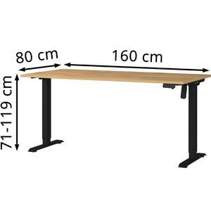 Produktbild für Schreibtisch Germania Profi 3.0, 8024-582, eiche / schwarz
