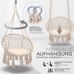 Produktbild für Hängesessel tillvex TVHS02, bis 200 kg, Indoor